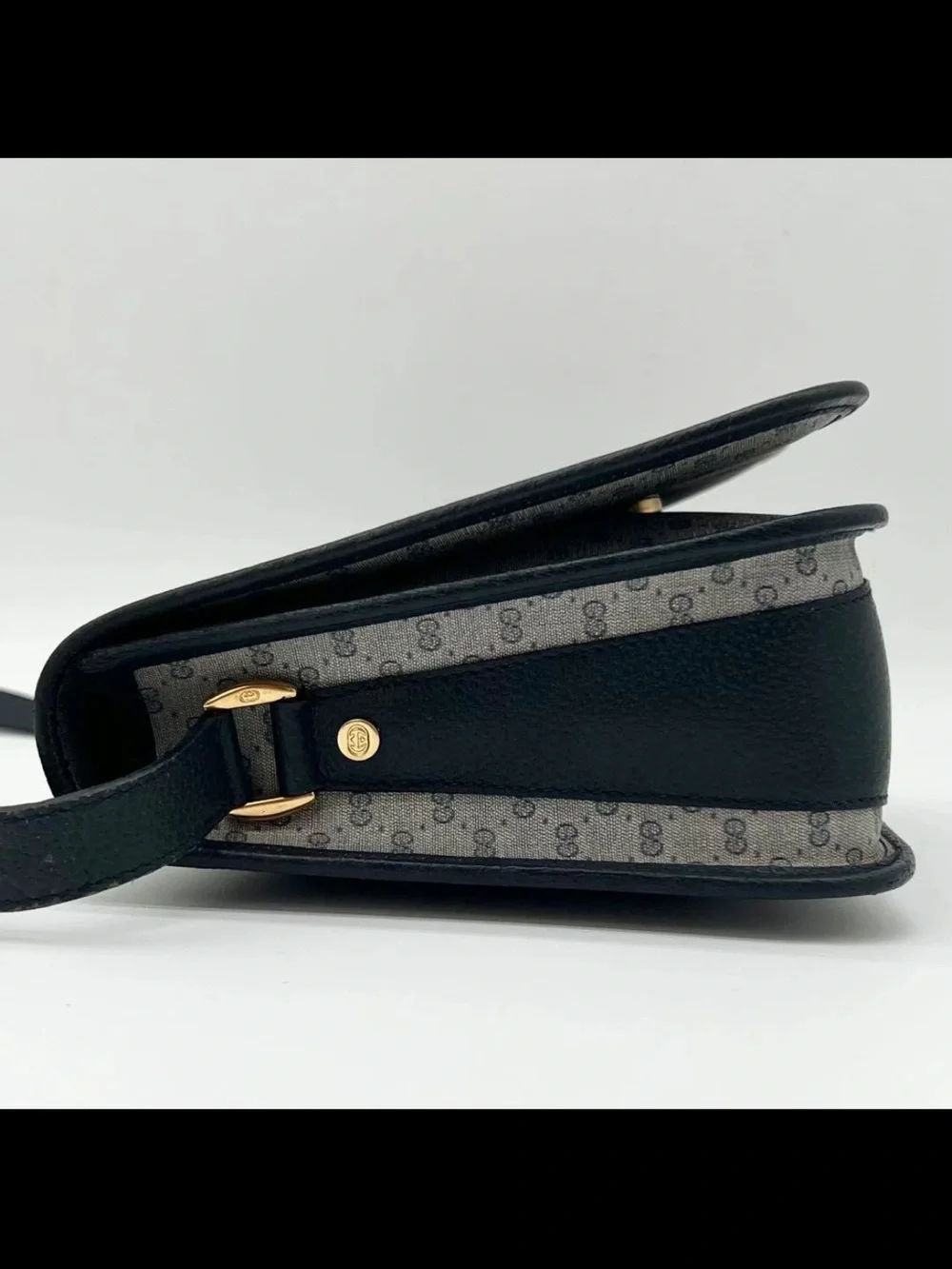 Gucci Gray/Black Monogram Messenger Bag